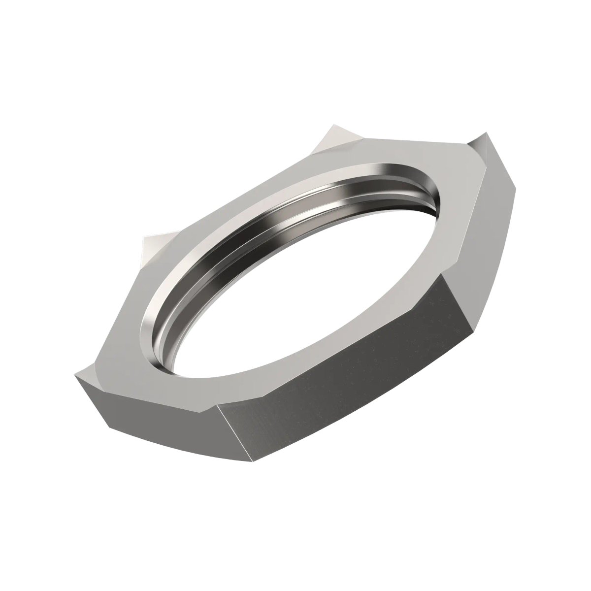 LOCKNUT M16 NICKLE PLATED BRASS